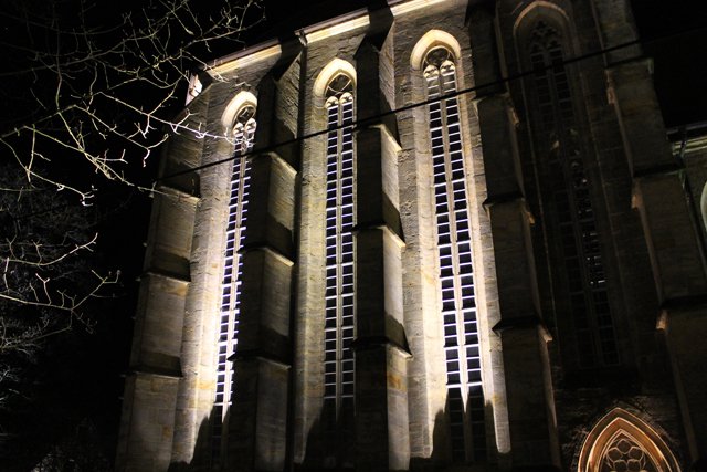 Lichtinstallation "Alter Glanz in neuem Licht"